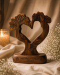 Personalized Wood Anniversary Sculpture | Custom Heart Tree Keepsake, Couple Gift