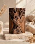 Engraved Solid Walnut Heart Tree Block | Custom Anniversary Keepsake, Romantic Couple Gift