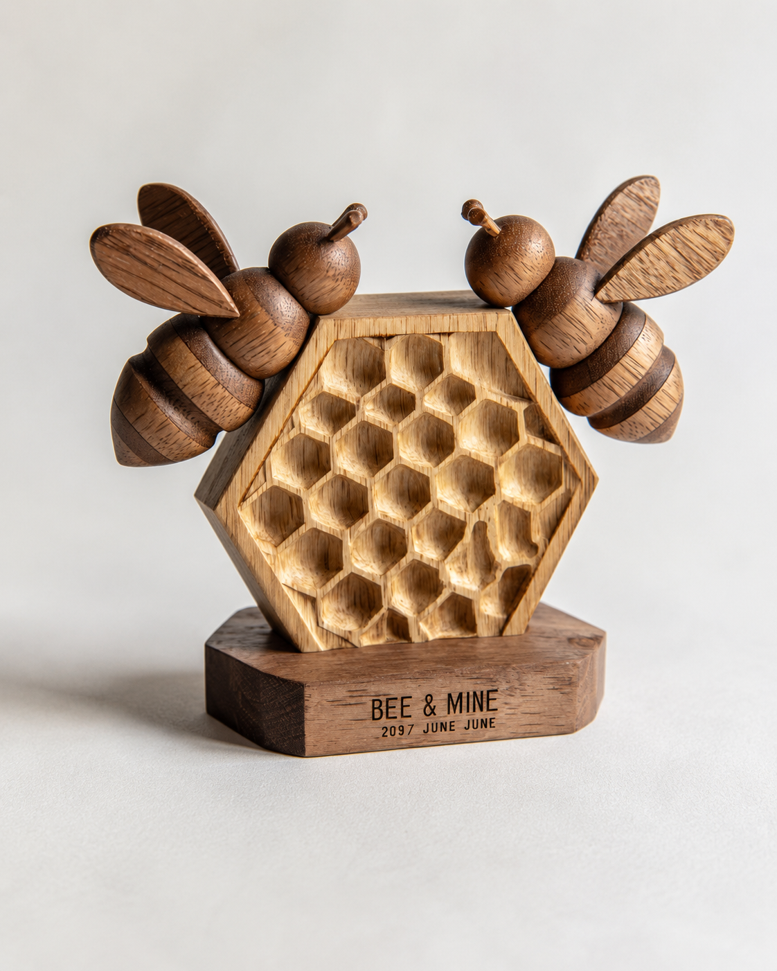 Walnut Bee & Mine Honeycomb — angle 1