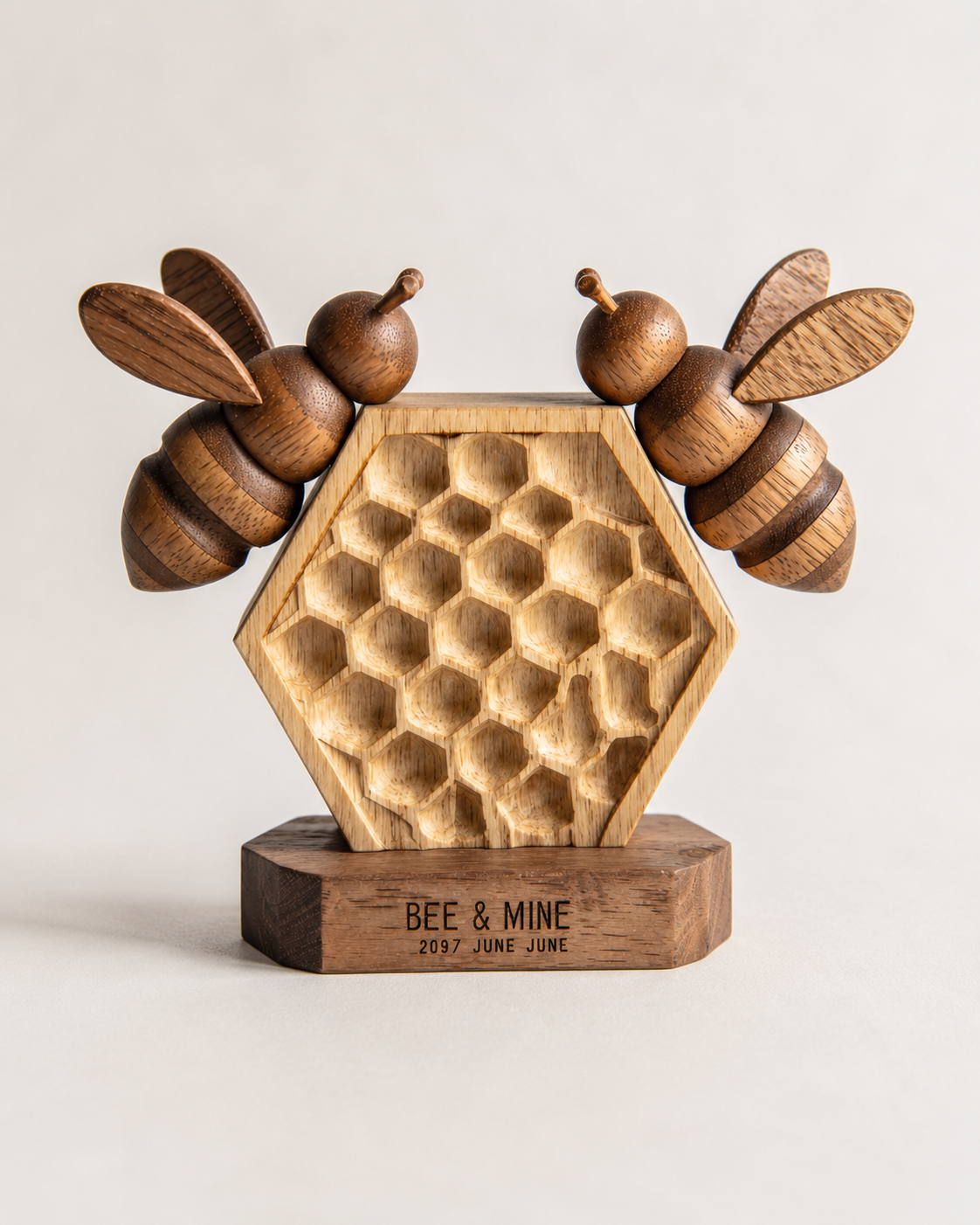 Walnut Bee & Mine Honeycomb — angle 2
