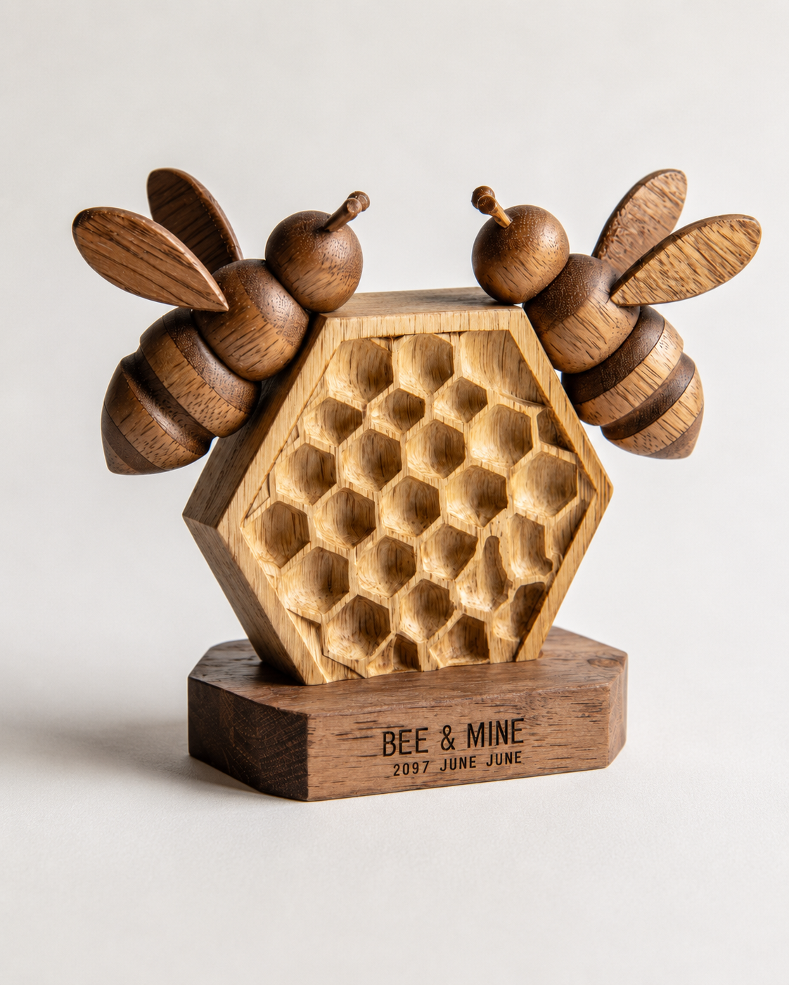 Walnut Bee & Mine Honeycomb — angle 4