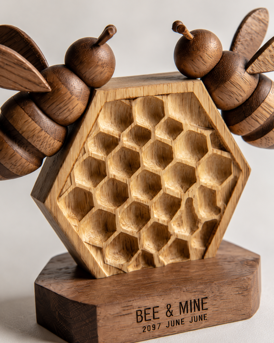 Walnut Bee & Mine Honeycomb — angle 5