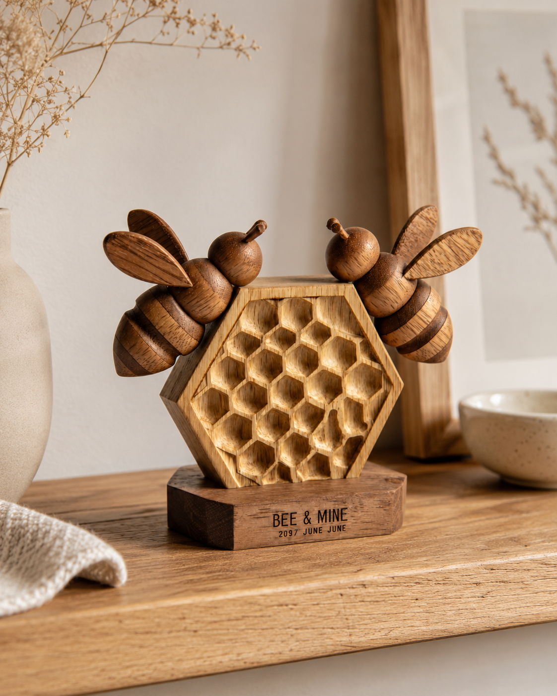 Walnut Bee & Mine Honeycomb — angle 6