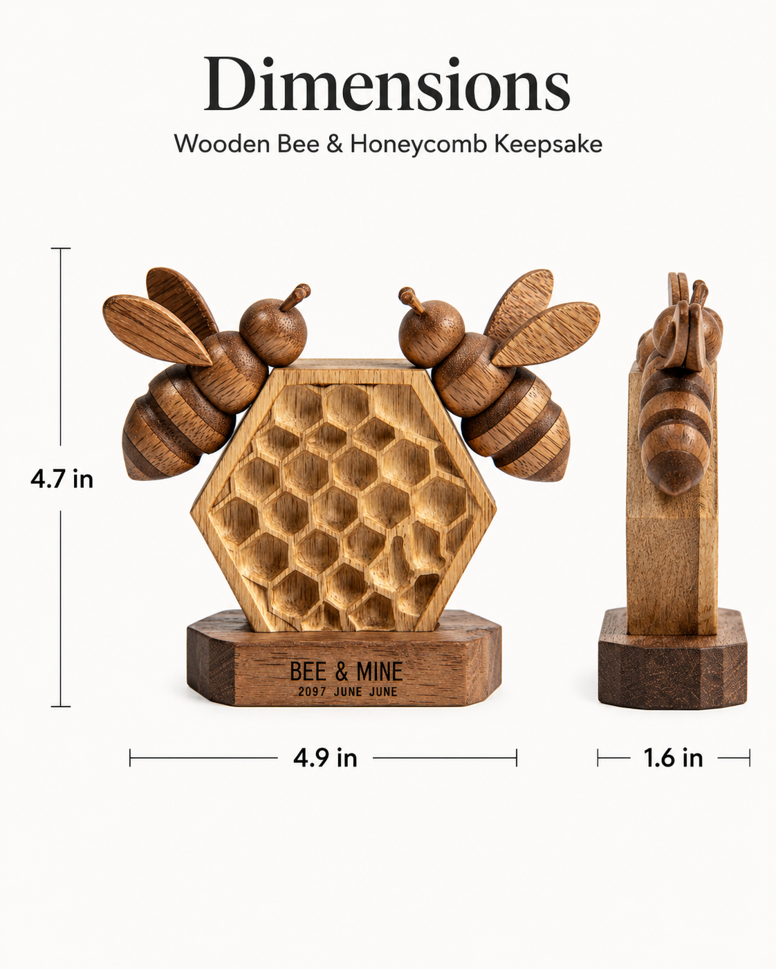 Walnut Bee & Mine Honeycomb — angle 8