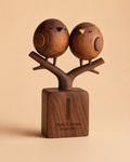 Walnut Double Bird Perch — angle 1