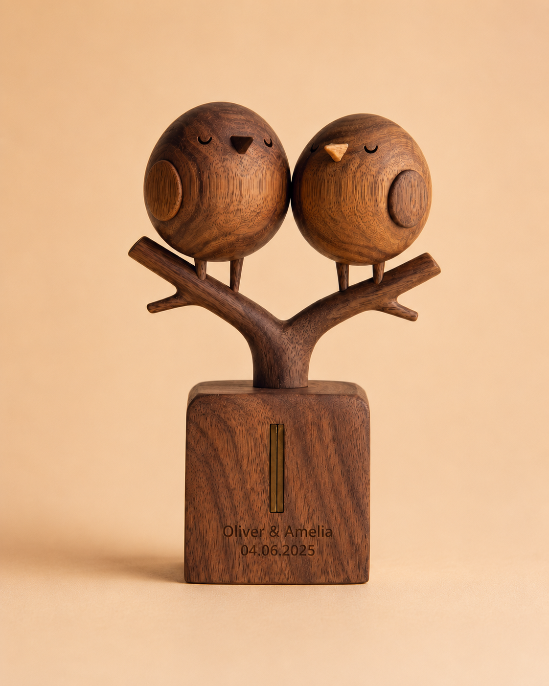 Walnut Double Bird Perch — angle 2