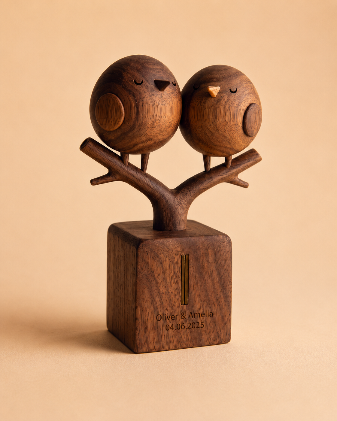 Walnut Double Bird Perch — angle 3