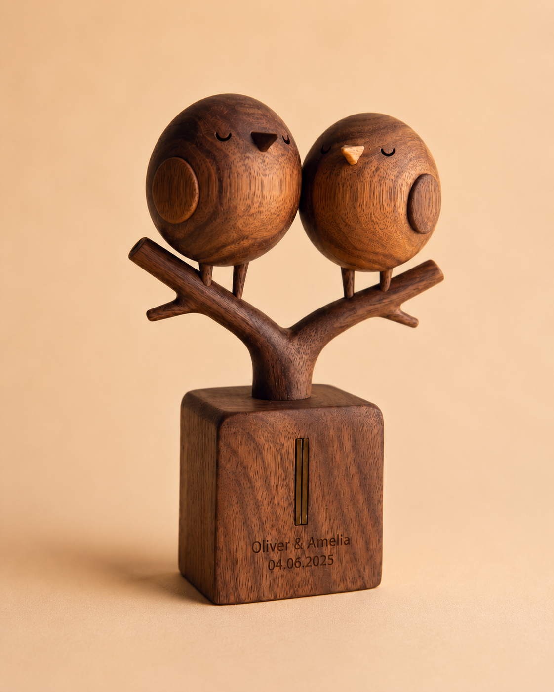 Walnut Double Bird Perch — angle 4