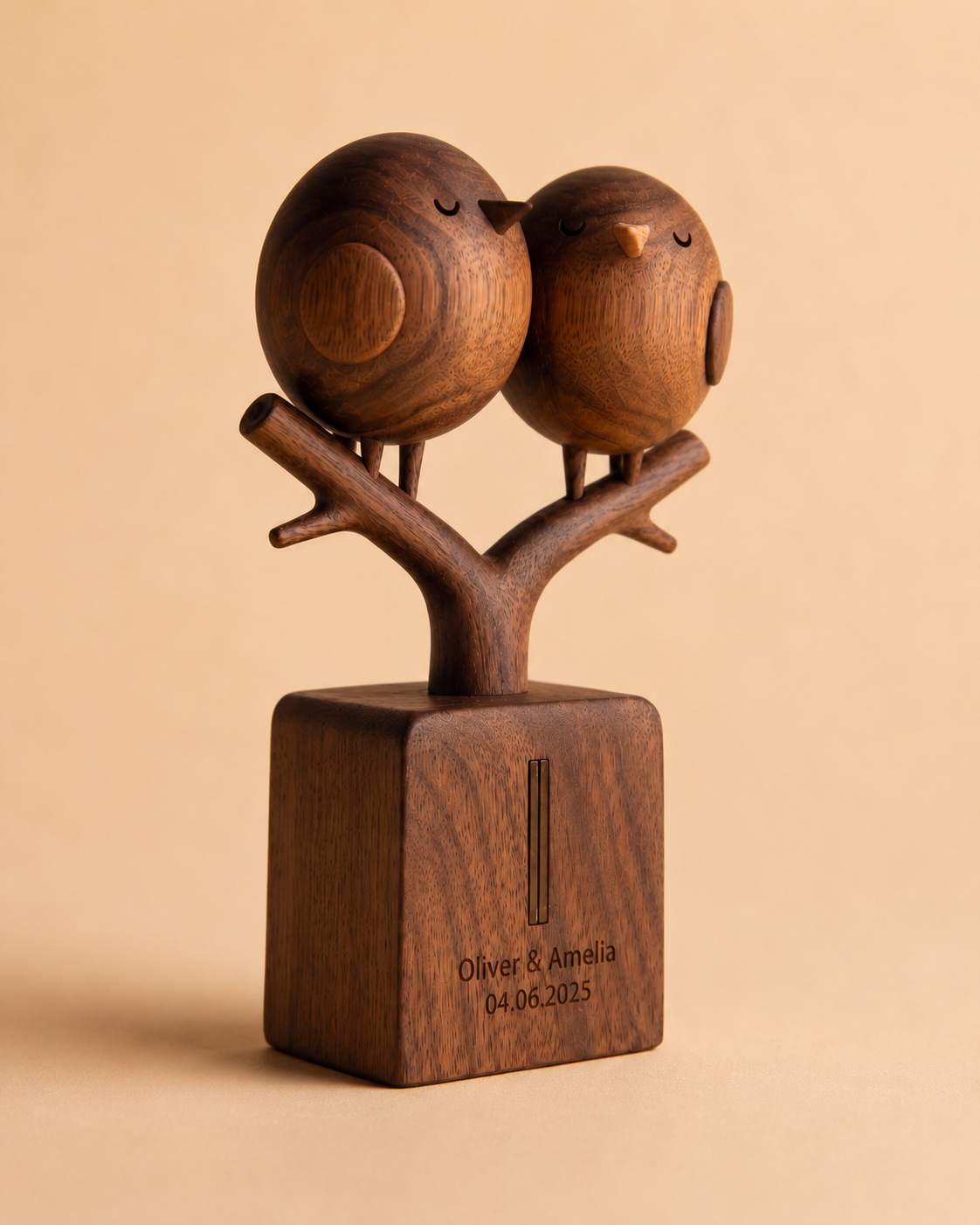 Walnut Double Bird Perch — angle 5