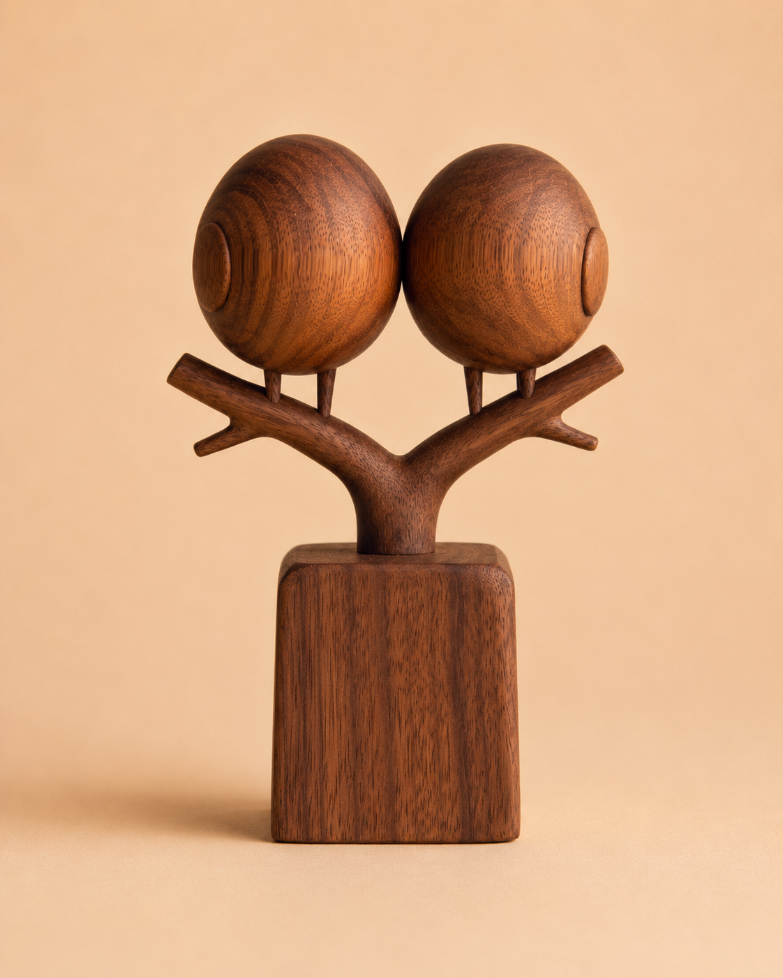 Walnut Double Bird Perch — angle 6