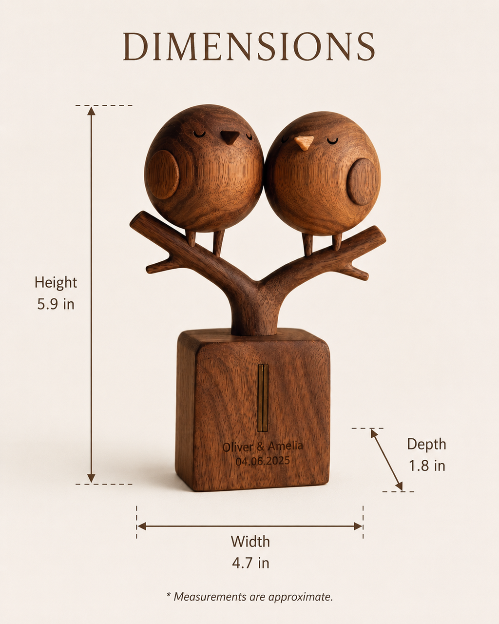 Walnut Double Bird Perch — angle 8