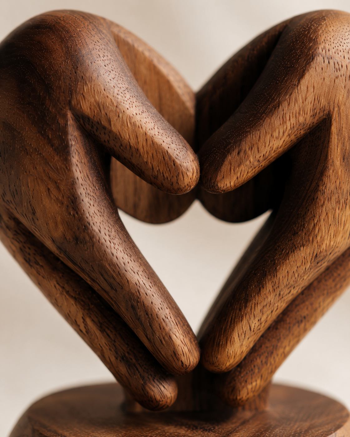 Walnut Heart Hands Keepsake — angle 6