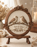 Walnut Lovebird Embroidered Wreath — angle 1