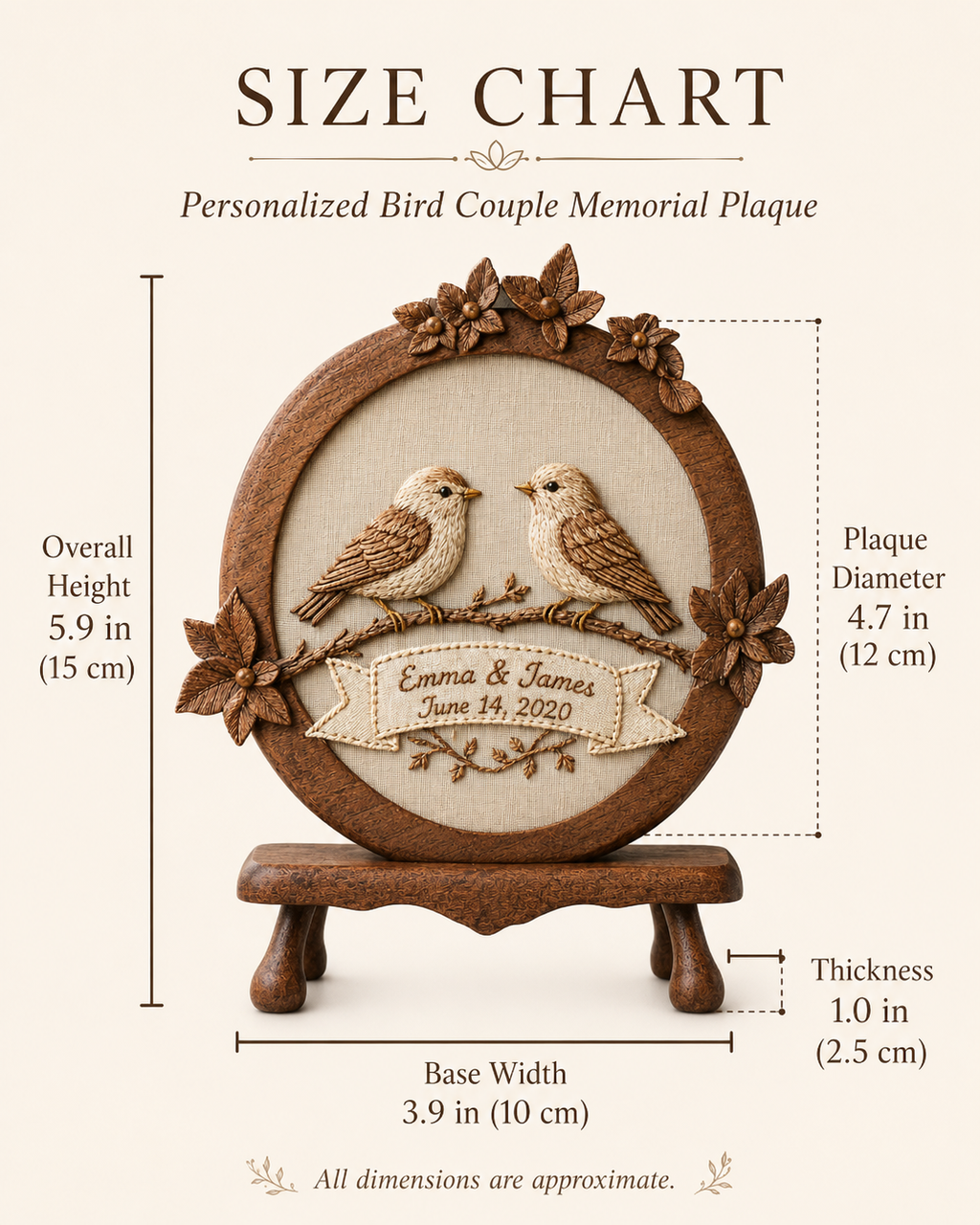 Walnut Lovebird Embroidered Wreath — angle 7