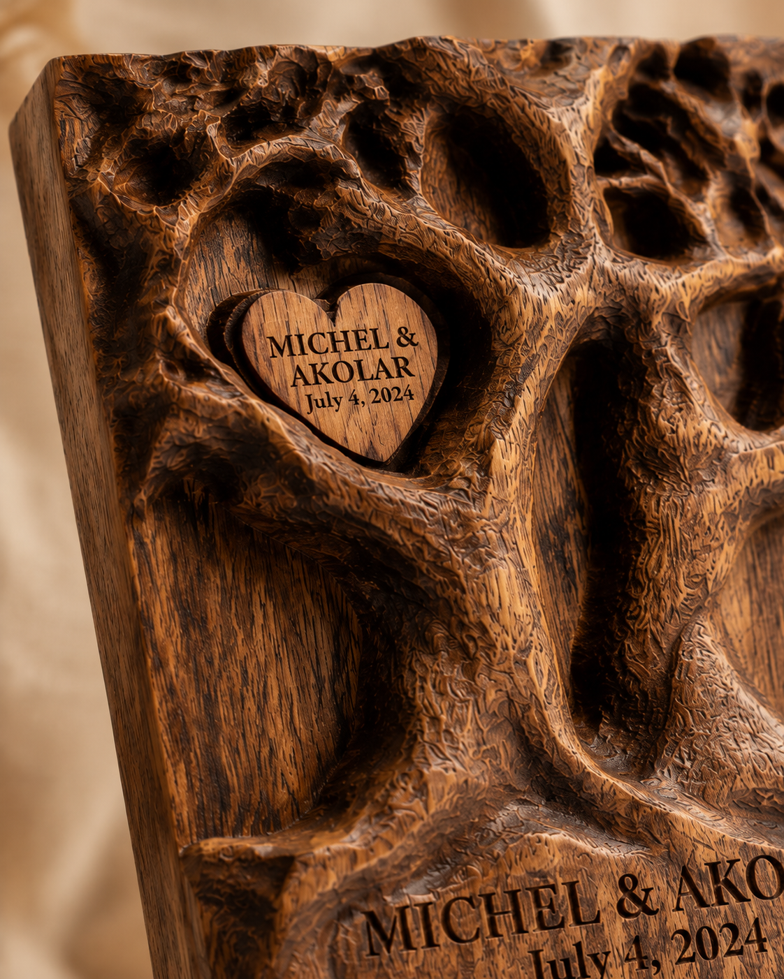 Walnut Twin Tree Book Block — angle 6