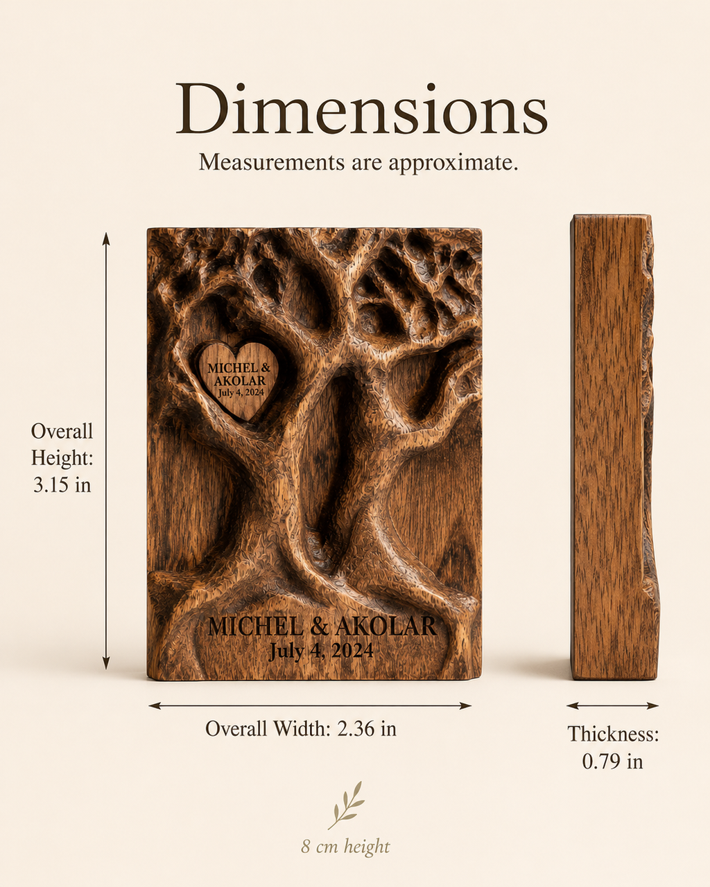 Walnut Twin Tree Book Block — angle 8